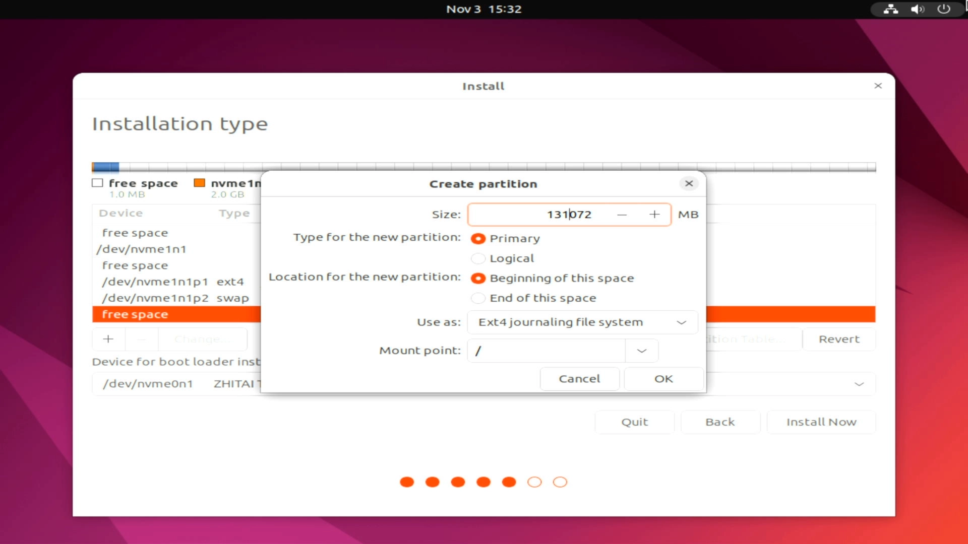 install-ubuntu-partition-root