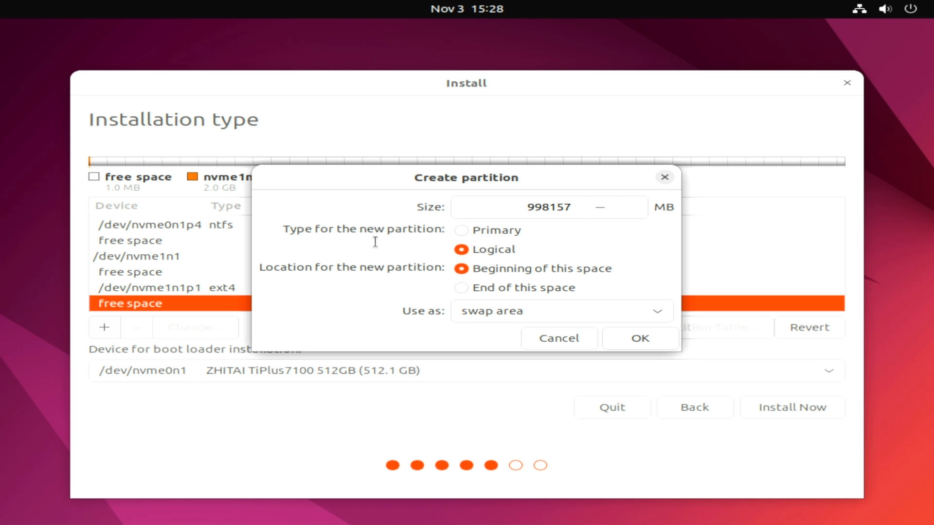 install-ubuntu-partition-swap